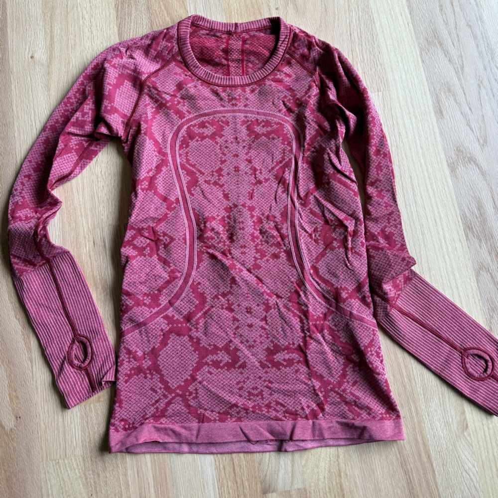 lululemon athletica Red Long Sleeve Tee